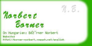 norbert borner business card